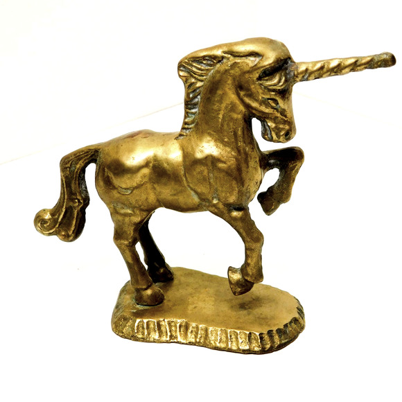 Accents Vintage Solid Brass Unicorn Figurine On Base